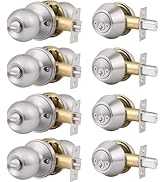 Brotima 4 Pack Keyed Alike Door Lock Set with Deadbolt, Satin Nickel Finished Double Cylinder Dea...