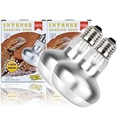 ReptiKing Reptile Heat Lamp, 2 Pack 75W Intense Basking Bulbs Light for Reptiles, UVA Daylight Ba...