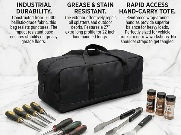 INDUSTRIAL DURABILITY,GREASE & STAIN RESISTANT,STABLE HAND-CARRY TOTE