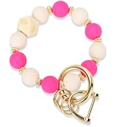 WEESMILE Silicone Key Ring Bracelet for Women | Stretchy Wrist Keychain Bracelet for Car Keys, Wa...