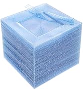 DaYammi 200 Pcs Blue Glitter Dessert Plates 6" with Plastic Forks 5.7", Blue Plastic Square Plate...