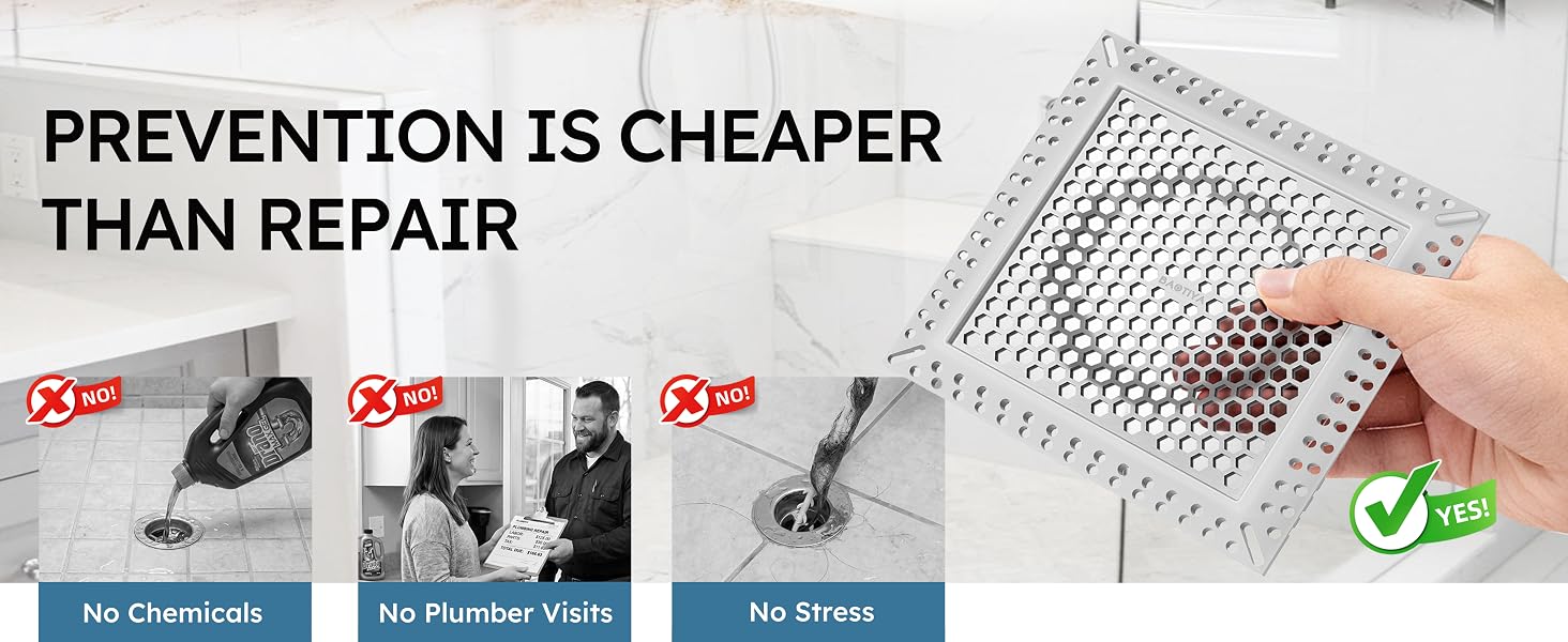 flat shower drain hair catcher