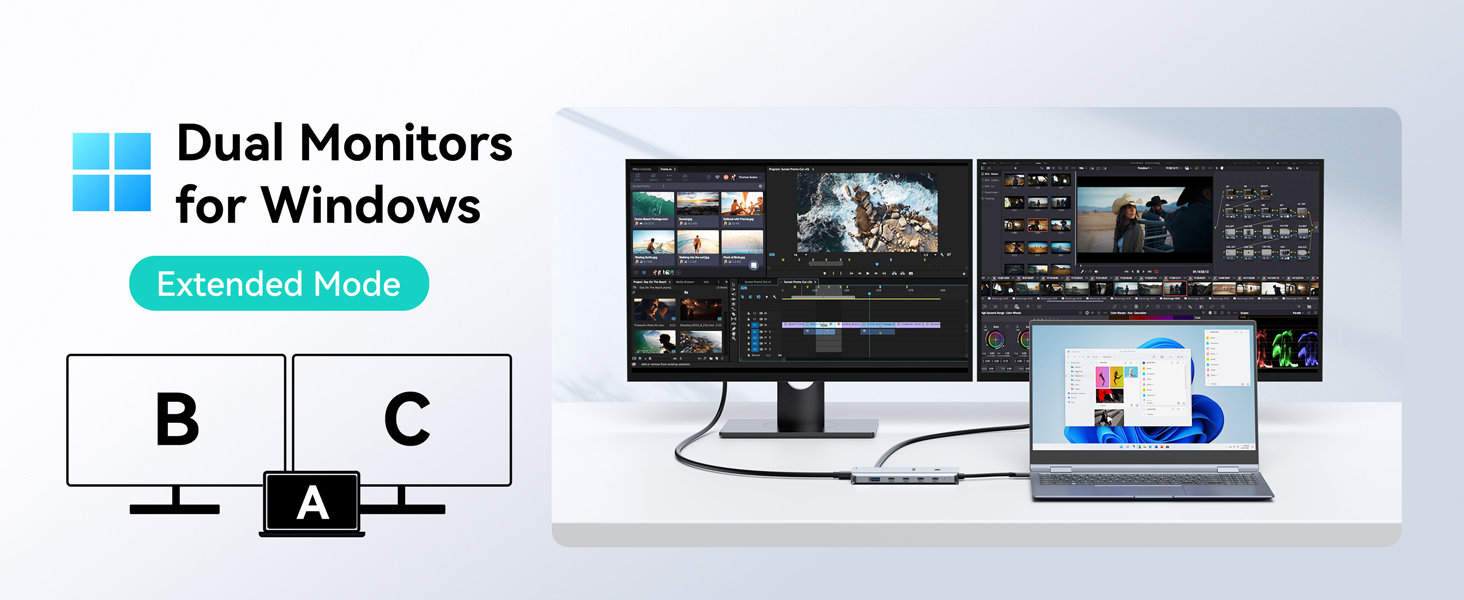 usb c docking station 2 monitors