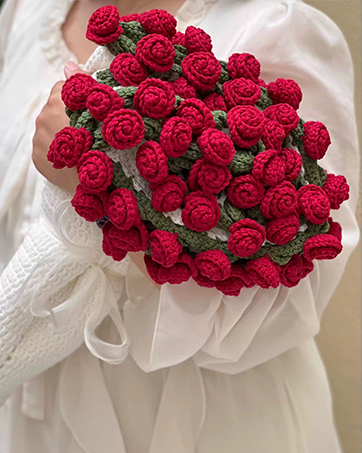 Crochet Flowers Rose Bouquet Blanket