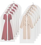 KLEVERISE 10 Pack Garment Bags - Evening Dress Windcoat Overcoat Garment Cover Protector Bags - D...