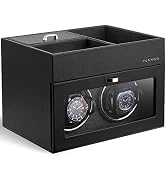 Vlando Automatic Double Watch Winder for Men - Watch Winder Box with Jewelry Organizer Tray for F...