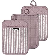 Alselo Silicone Pot Holders Set of 3 Heat Resistant & Non Slip Potholders, Professional Oven Hot ...