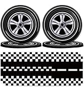 T-Antrix 40 Pcs Race Car Plates And Napkins Party Supplies, Race Car Birthday Decorations Disposa...