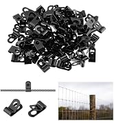 Antrader 0.2" Fence Wire Clamps, R-Type Agricultural Fencing Mounting Clips | 100Pcs 5mm Cable Ma...