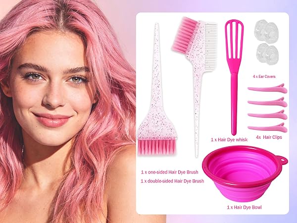 12 pcs Hair Dye Kit Professional Salon Tools with Hair Dye