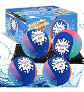 Korlon Skipping Water Balls, 4 Pack Skip Water Bouncing Balls for Pool, Skipping Ball Colorful Ki...