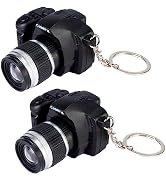 Rosojodg 2pcs Camera Keychain with Sound, Key Ring Decor Bag Wallet Pendant, Mini Camera Design K...