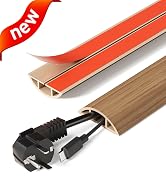 DELAMU Floor Cord Cover Self Adhesive Cord Hider, 5FT Cord Covers for Wires on Floor, Easy Cut Co...
