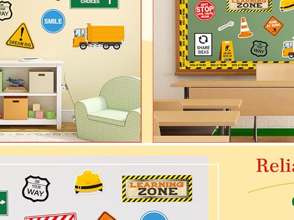 47Pcs Construction Bulletin Board Decor