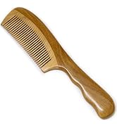 Moreinday Wooden Comb with Fine Tooth for Straight Hair, Wooden Beard Comb for Men - Green Sandal...