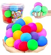 Squishy Stress Balls for Kids Adults: 18 Pack Stretchy Fidget Ball for Anxiety Stress Relief, Han...