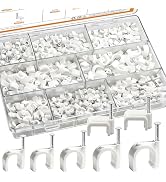 mankk 630PCS Cable Clips Nail in Cable Clips Wire Clips 4/5/6/8/10mm Round & Square Ethernet Cabl...