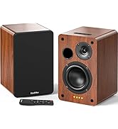Saiyin Bluetooth Bookshelf Speakers, 40W X 2 Powered TV Speakers with 4 Inch Woofer, Turntable Sp...