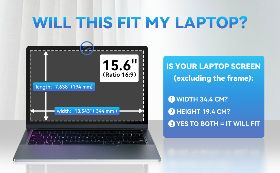 Laptop Privacy Screen 15.6 Inch