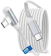 iMangoo USB C Cable 240W Fast Charging 10ft Long Braided-Durable Cord White | 90 Degree Right Ang...