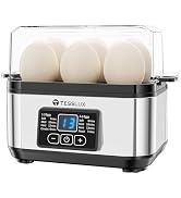 Tesslux Electric Rapid Egg Cooker, 6 Egg Capacity for Hard Boiled Eggs, Poached Eggs, Scrambled E...