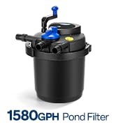 VIVOHOME Pressurized Biological Pond Filter with 13-watt Light, 1580 GPH Suitable for Koi Ponds u...