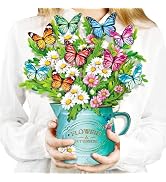 Airpark Pop Up Flower Cards, 3D Paper Flowers Bouquet Mothers Day Card 12’‘ with Blank Note and E...