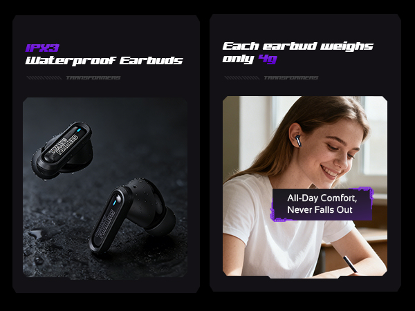 Transformers Official Megatron Wireless Gaming Waterproof Earbuds Bluetooth Gift