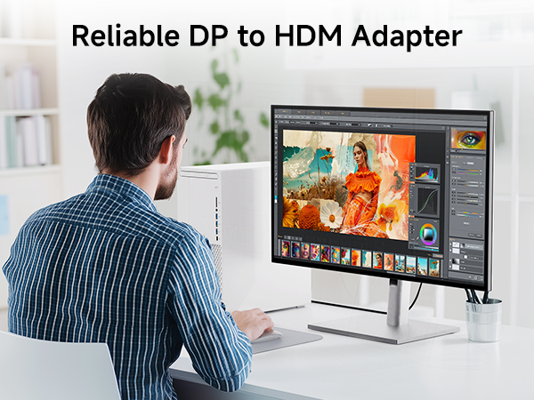 DisplayPort Computer to HDMI Display Converter Adapter