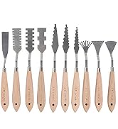 CONDA 10Pcs Stainless Steel Spatula Palette Knife Painting Tools Metal Knives Wood Handle with Di...
