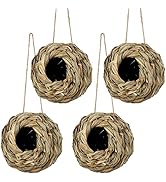 winemana 4 Pack Hanging Hummingbird Nest House for Outside, Ball Shape, Hand Woven, Durable Sturd...