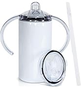 Buumin Stainless Steel Straw Sippy Cup with Handles & Silicone Lids,12oz BPA Free Double Wall Vac...