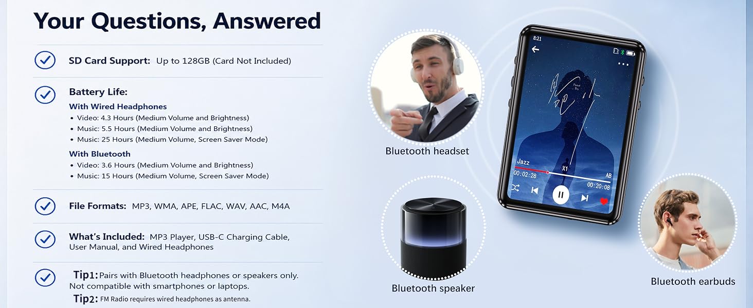 mp3 player with bluetooth touchscreen portable music player2