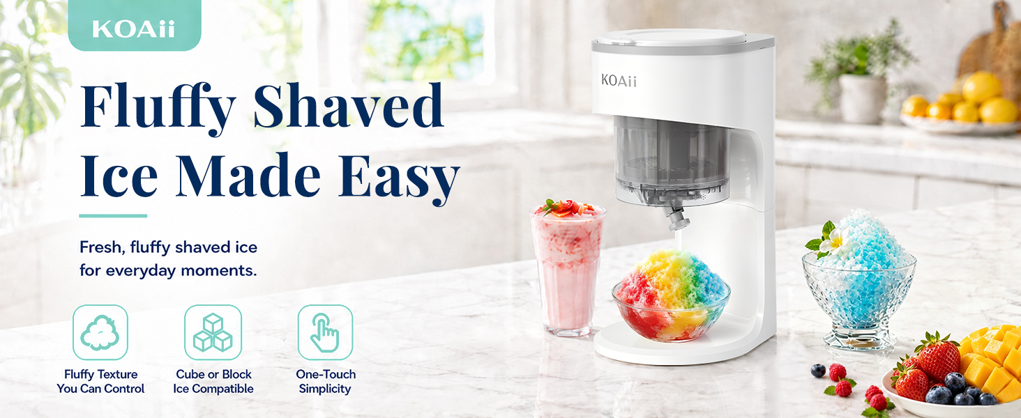 KOAii Electric Shaved Ice Machine for Fluffy Ice Desserts