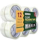 HERKKA Clear Packing Tape, 12 Rolls Heavy Duty Packaging Tape for Shipping Packaging Moving Seali...
