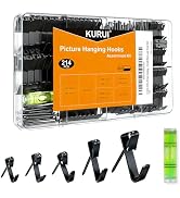 KURUI 214Pcs Picture Hanging Hooks, Renter Friendly Picture Hanging Kit with Heavy Duty Picture H...