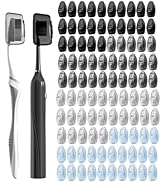 Muslish 100 Pack Toothbrush Covers, Universal Fit for Electric and Manual Brushes, Reusable Trave...