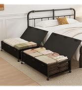 2 Pack Under the Bed Storage Containers,10 inch Height Under Bed Shoe Storage,31inch Long Underbe...