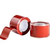 PackYard Self Fusing Silicone Tape 2 Rolls 1 in x 5' Red Waterproof Rubber Leak Proof Sealing Rub...
