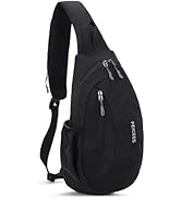 Peicees Sling Bags Men Women Shoulder Backpack Small Cross Body Chest Sling Backpack, Black