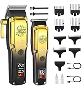 HIENA PRO Professional Hair Clipper Set and Trimmer Kit, Rechargeable Barber Clippers, Cordless H...