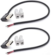 ELNONE 2PCS USB Pigtail 2 Wire,0.3M/1 Feet 20AWG 90 Degree USB 2.0 Male Plug 2 Pin Wire DIY Pigta...