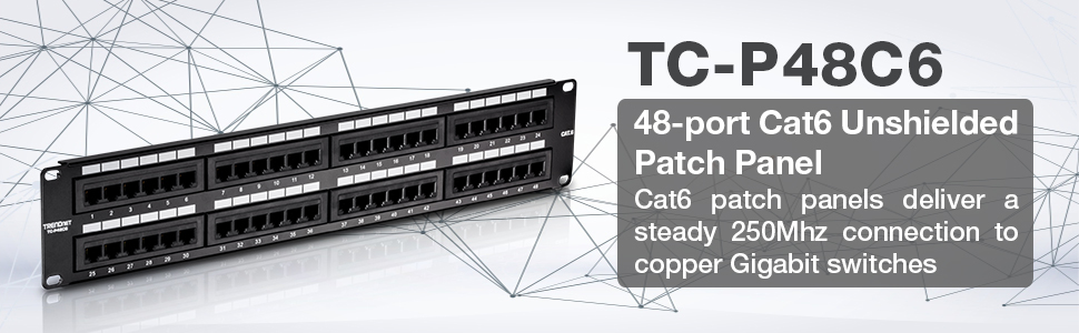 48-port, Cat6 , Unshielded, Patch Panel