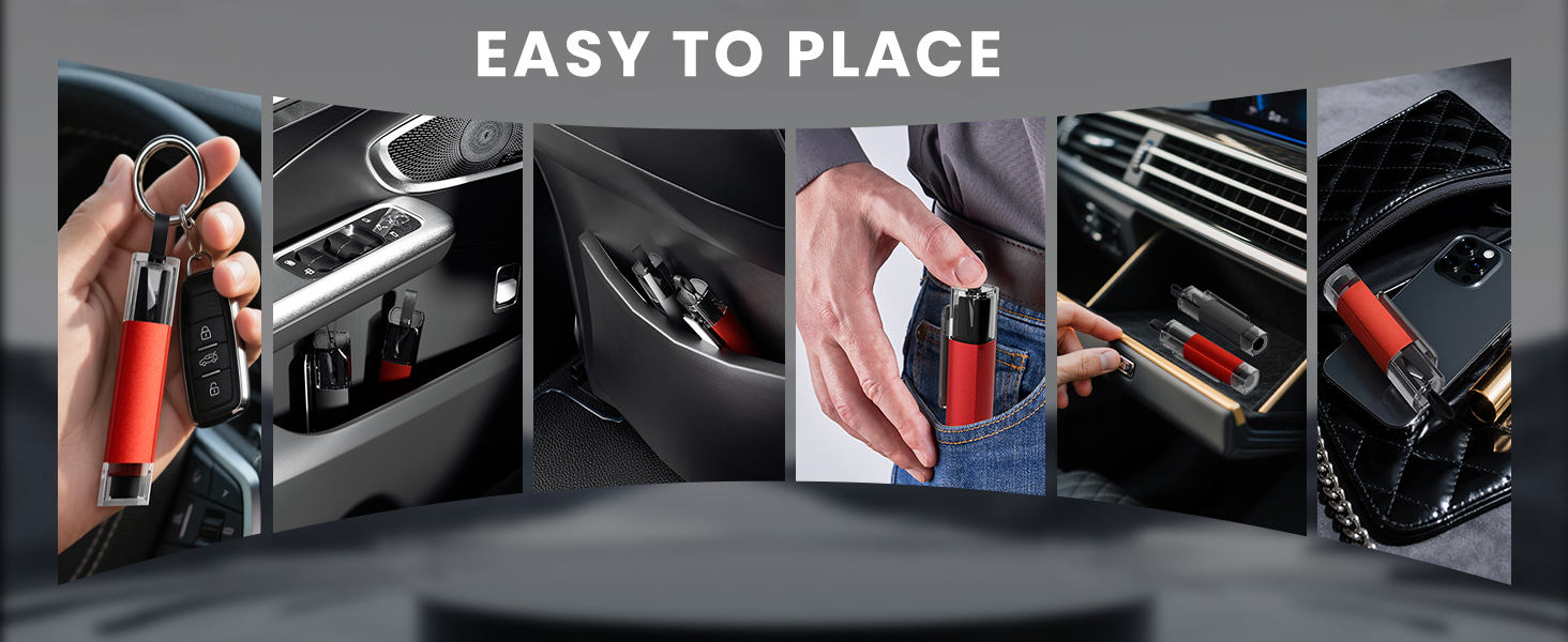 seatbelt cutter and window glass breaker keychain