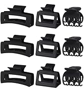 CHANDAT 3 Style Hair Claw Clips 9 pcs Medium Claw Clips Hair Clips for Women Rectangle Claw for T...