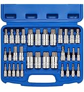 Mayouko 33PCS Master Hex Allen Bit Socket Set, S2 & Cr-V Steel, SAE and Metric, 5/64-Inch to 3/4-...