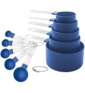 Measuring Cups and Spoons Set, 10-Piece Stackable Kitchen Tools with Stainless Steel Handles, Nes...