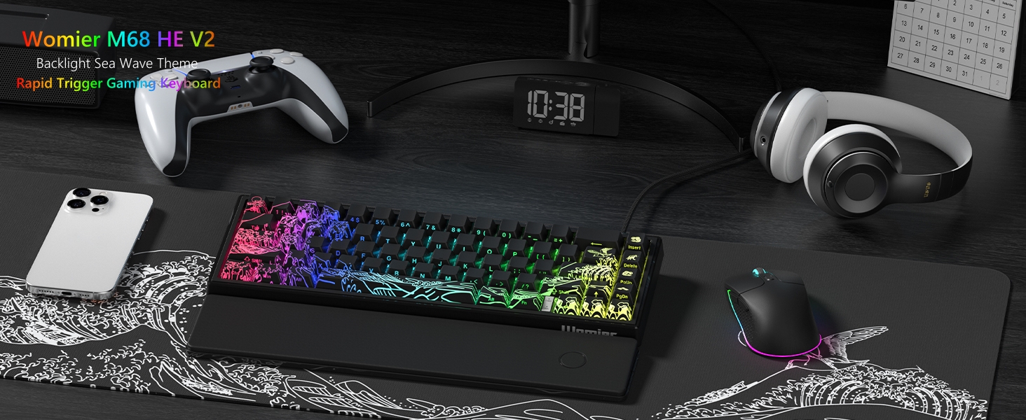 60% Percent Keyboard Rapid Trigger, Hall Effect Kanagawa Gaming Keyboard