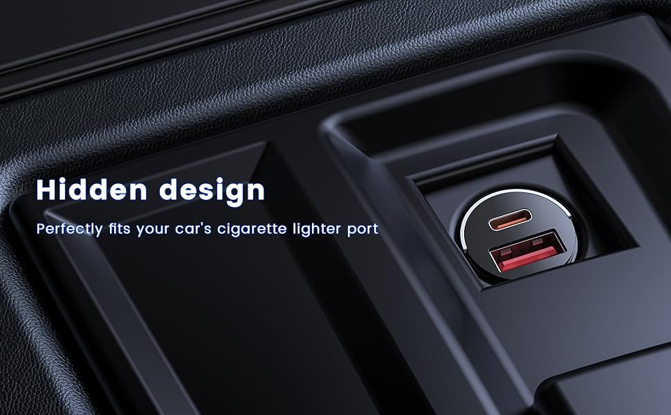 MOSWAG Car Charger with hidden design style helps to save your zone inside car interior
