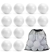 YongnKids 12 Pcs Toddler Baseball Balls Replacement T-Ball, 2.56" Plastic Baseballs with Mesh Bag...
